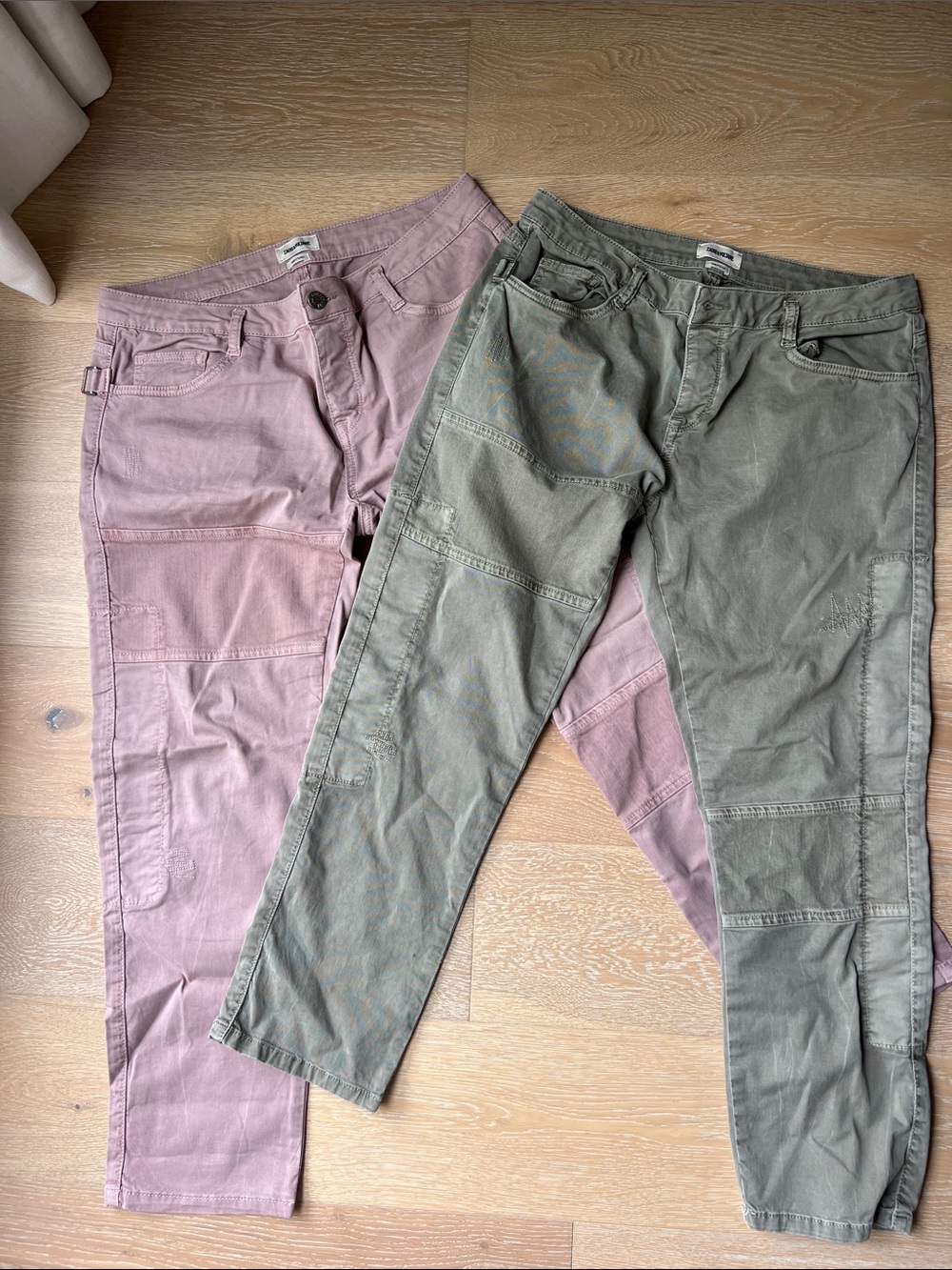 Zadig & Voltaire Ankle Cargo Pants in Dusty Pink & Olive